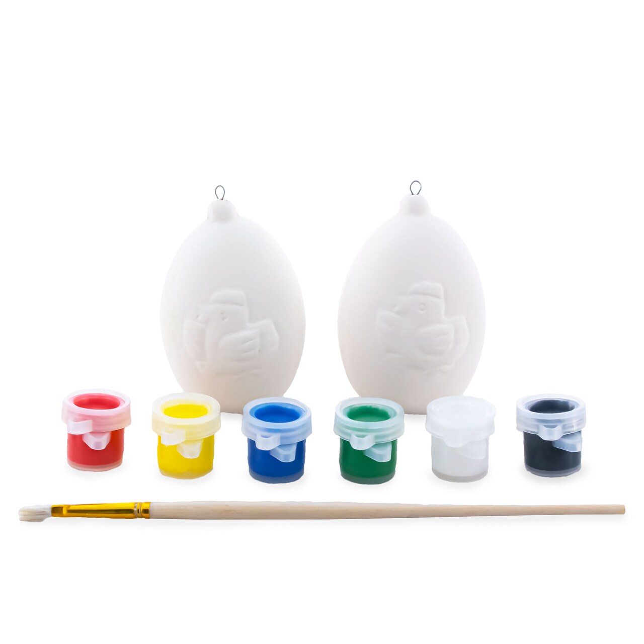 Set of 2 Unfinished Santa Ornaments for Painting - Create Your Own Decorations